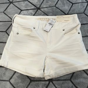 White Jean Shorts - American Eagle - NWT - Cuffed - Stretchy - New
